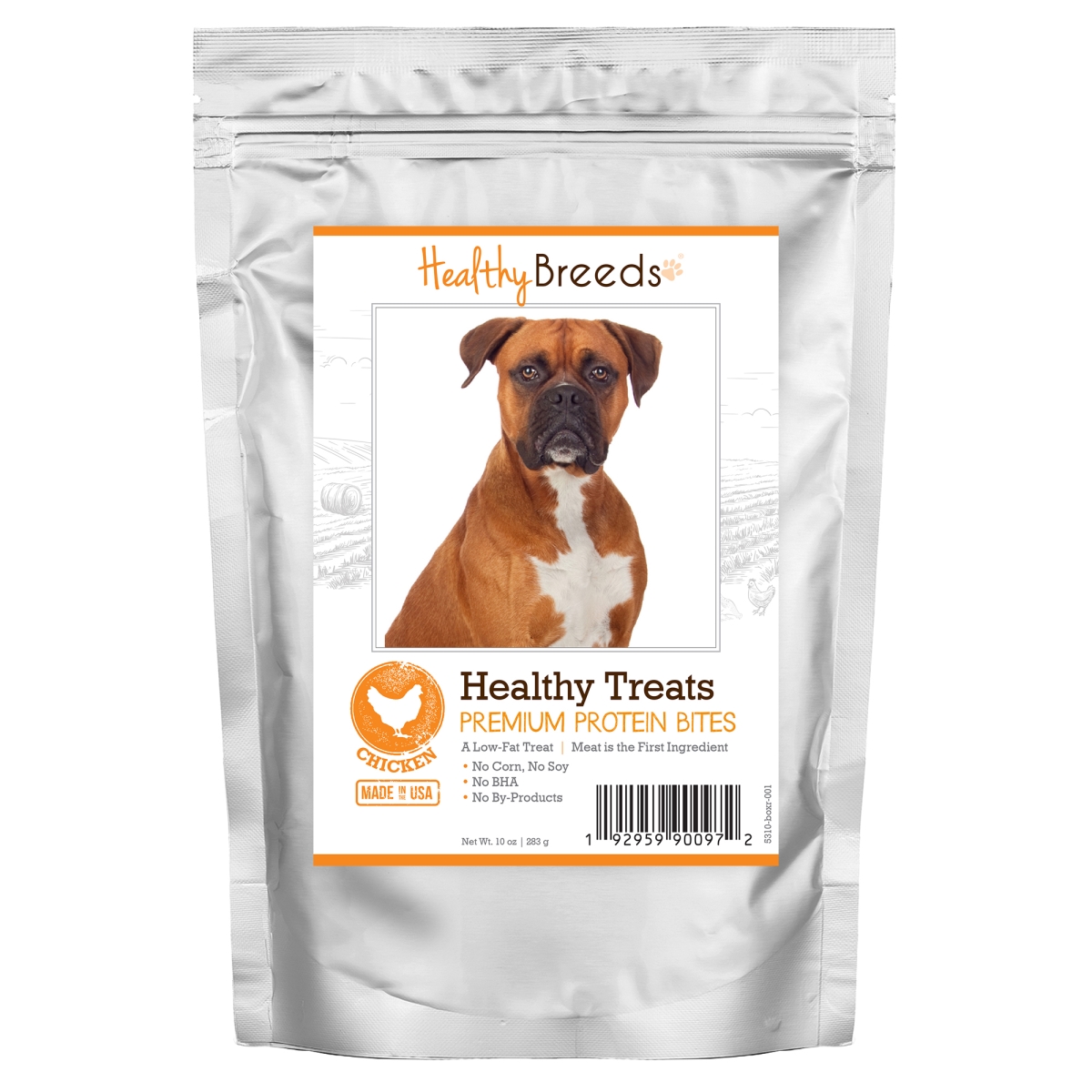 Picture of Healthy Breeds 192959900972 Boxer Healthy Treats Premium Protein Bites Chicken Dog Treats&#44; 10 oz