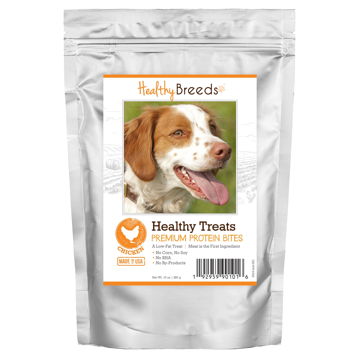 Picture of Healthy Breeds 192959901016 Brittany Healthy Treats Premium Protein Bites Chicken Dog Treats&#44; 10 oz