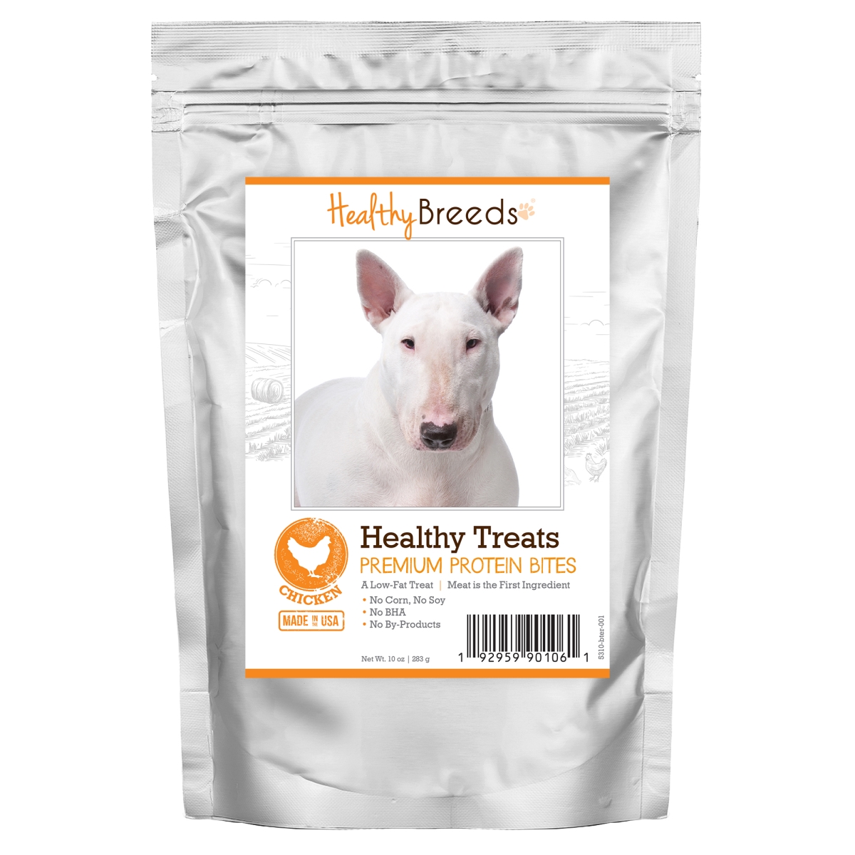 Picture of Healthy Breeds 192959901061 Bull Terrier Healthy Treats Premium Protein Bites Chicken Dog Treats&#44; 10 oz