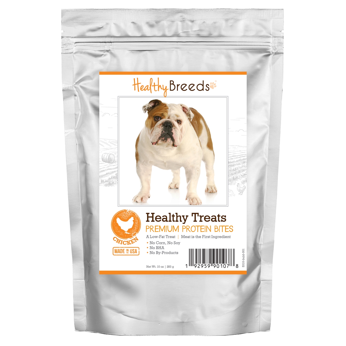 Picture of Healthy Breeds 192959901078 Bulldog Healthy Treats Premium Protein Bites Chicken Dog Treats&#44; 10 oz