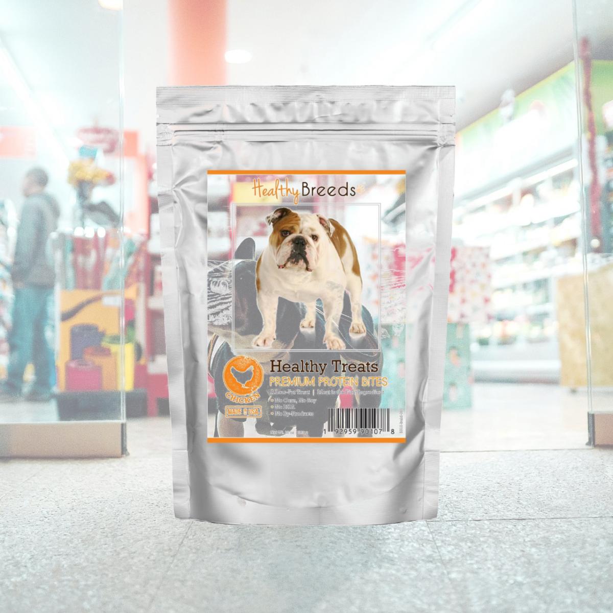 Picture of Healthy Breeds 192959901078 Bulldog Healthy Treats Premium Protein Bites Chicken Dog Treats&#44; 10 oz