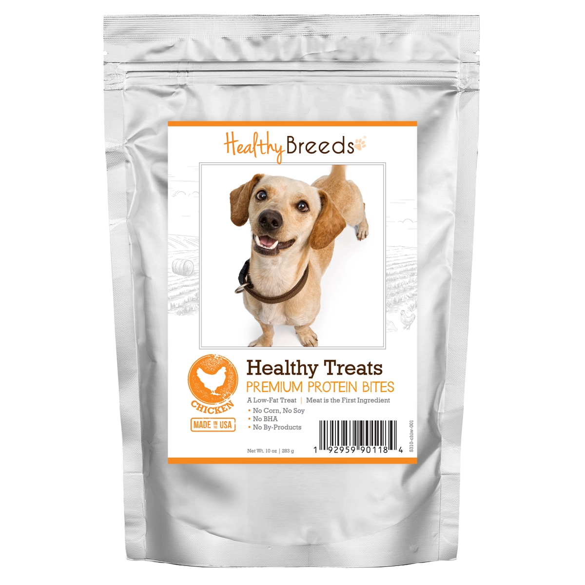 Picture of Healthy Breeds 192959901184 Chiweenie Healthy Treats Premium Protein Bites Chicken Dog Treats&#44; 10 oz