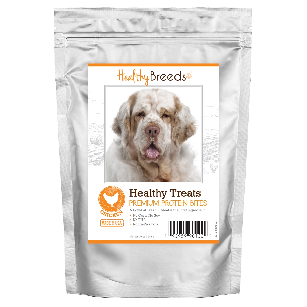 Picture of Healthy Breeds 192959901221 Clumber Spaniel Healthy Treats Premium Protein Bites Chicken Dog Treats&#44; 10 oz