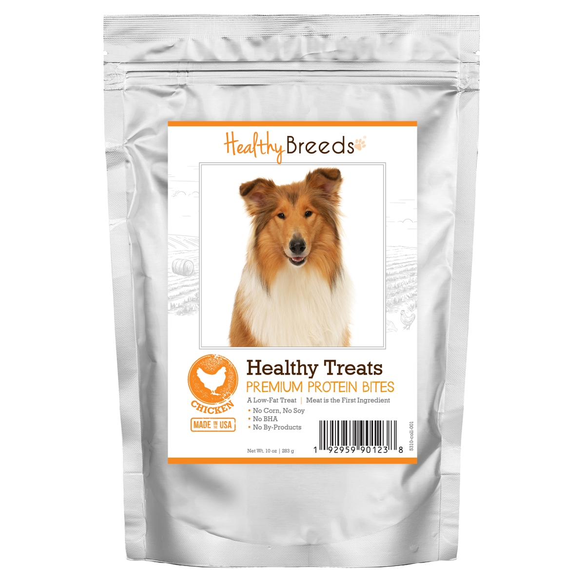 Picture of Healthy Breeds 192959901238 Collie Healthy Treats Premium Protein Bites Chicken Dog Treats&#44; 10 oz