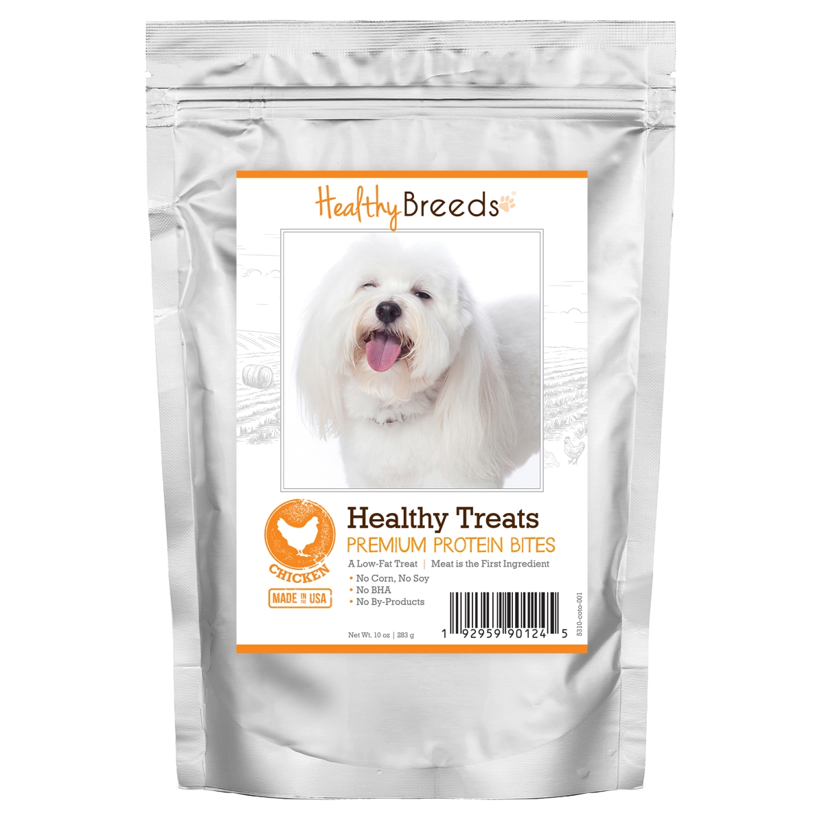 Picture of Healthy Breeds 192959901245 Coton de Tulear Healthy Treats Premium Protein Bites Chicken Dog Treats&#44; 10 oz