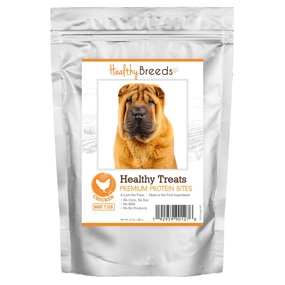 Picture of Healthy Breeds 192959901276 Chinese Shar Pei Healthy Treats Premium Protein Bites Chicken Dog Treats&#44; 10 oz