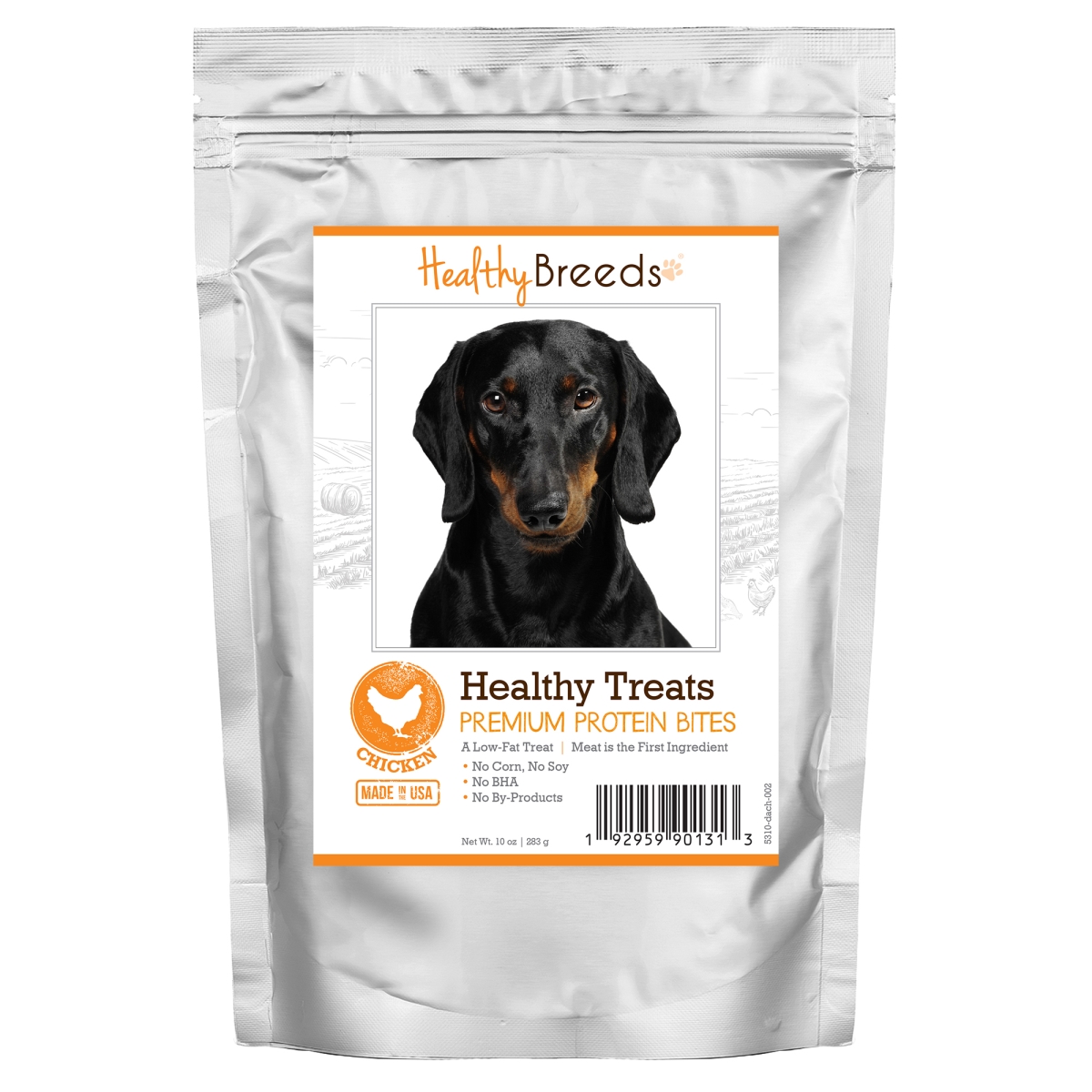 Picture of Healthy Breeds 192959901313 Dachshund Healthy Treats Premium Protein Bites Chicken Dog Treats&#44; 10 oz