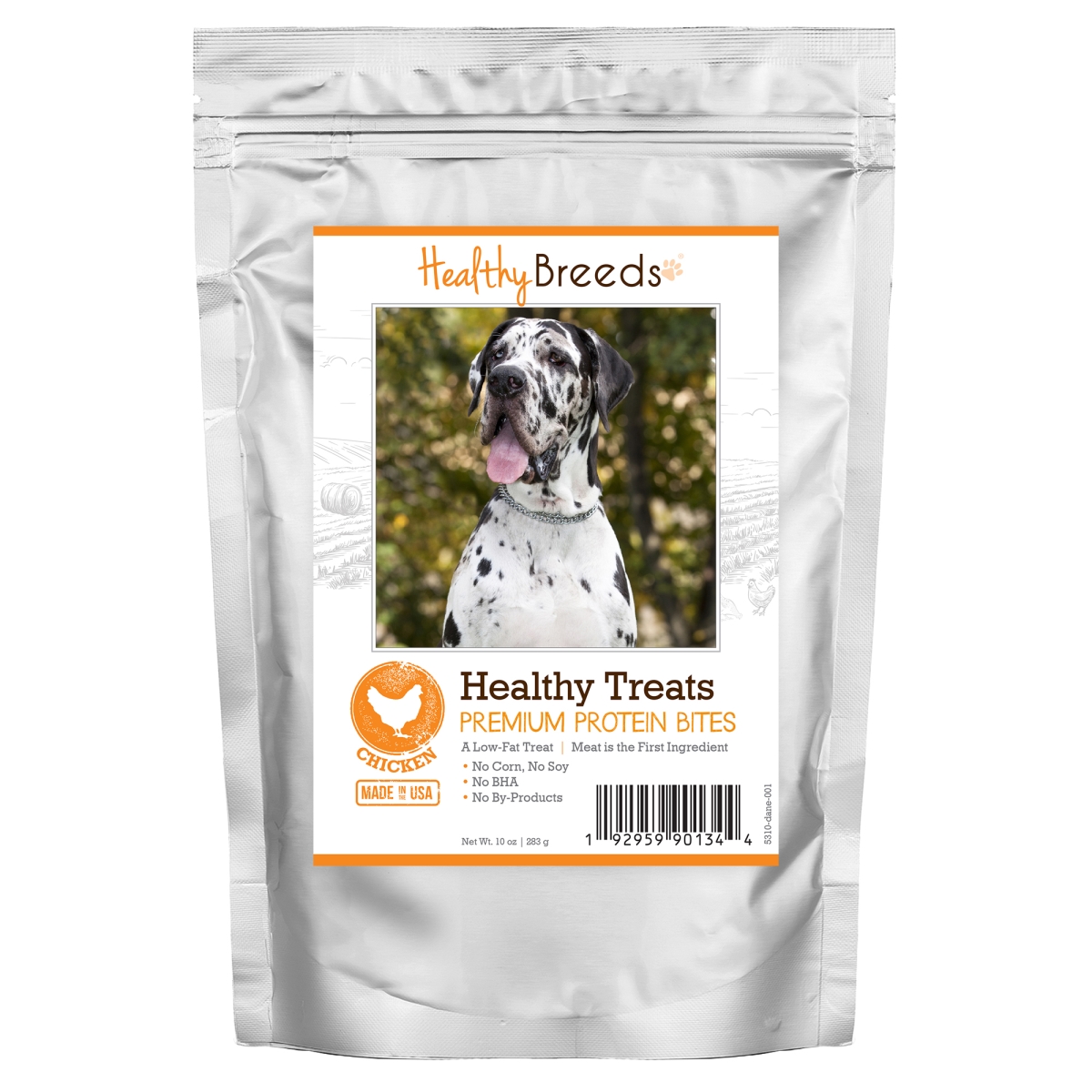 Picture of Healthy Breeds 192959901344 Great Dane Healthy Treats Premium Protein Bites Chicken Dog Treats&#44; 10 oz