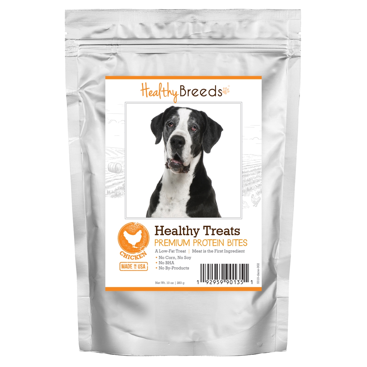 Picture of Healthy Breeds 192959901351 Great Dane Healthy Treats Premium Protein Bites Chicken Dog Treats&#44; 10 oz