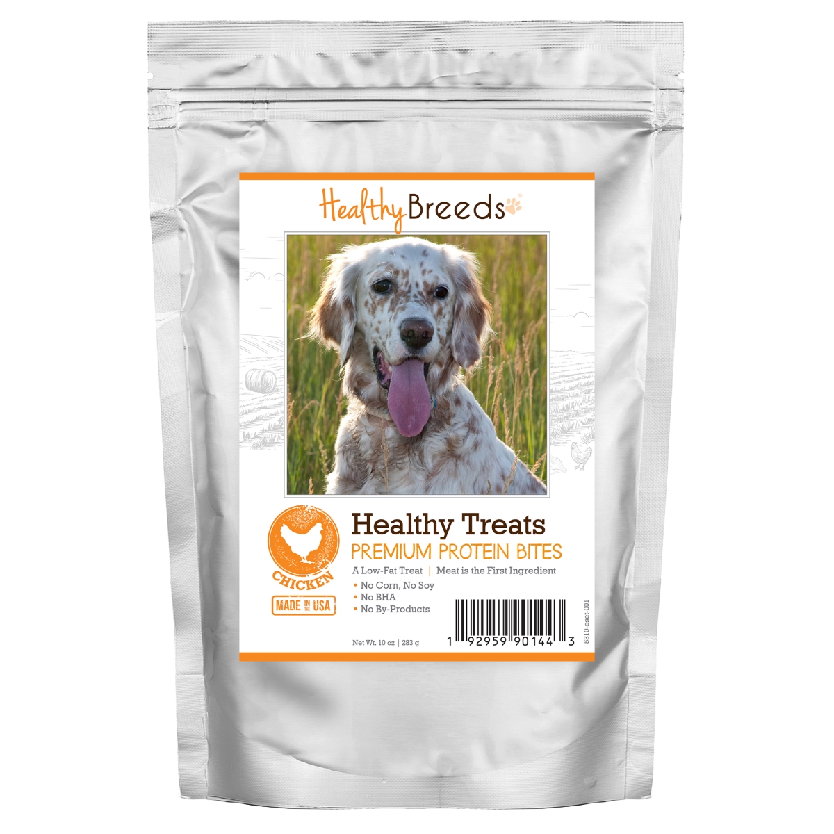 Picture of Healthy Breeds 192959901443 English Setter Healthy Treats Premium Protein Bites Chicken Dog Treats&#44; 10 oz