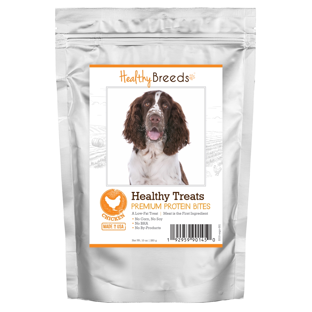 Picture of Healthy Breeds 192959901450 English Springer Spaniel Healthy Treats Premium Protein Bites Chicken Dog Treats&#44; 10 oz