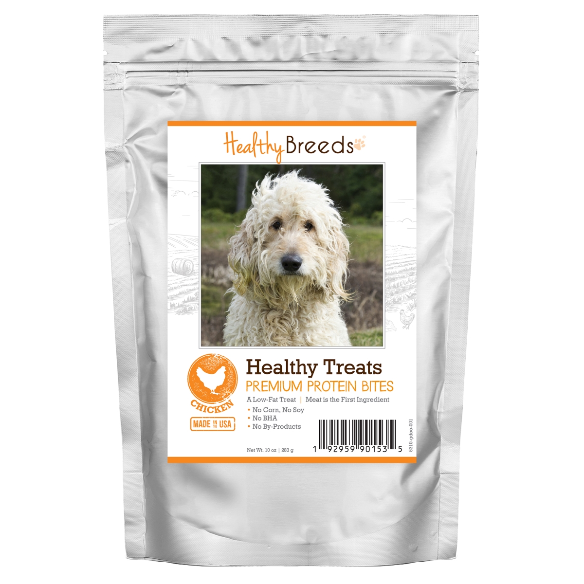 Picture of Healthy Breeds 192959901535 Goldendoodle Healthy Treats Premium Protein Bites Chicken Dog Treats&#44; 10 oz