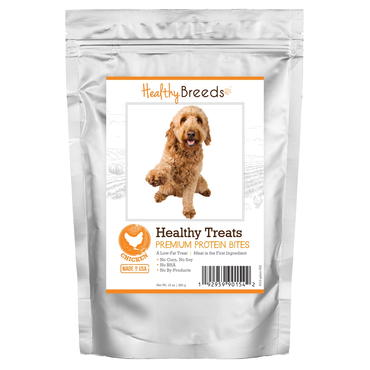 Picture of Healthy Breeds 192959901542 Goldendoodle Healthy Treats Premium Protein Bites Chicken Dog Treats&#44; 10 oz