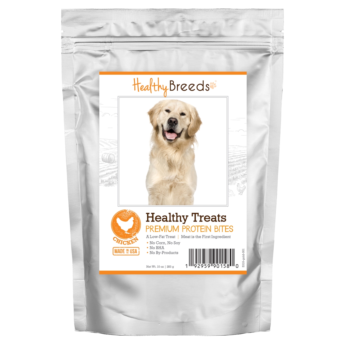 Picture of Healthy Breeds 192959901580 Golden Retriever Healthy Treats Premium Protein Bites Chicken Dog Treats&#44; 10 oz