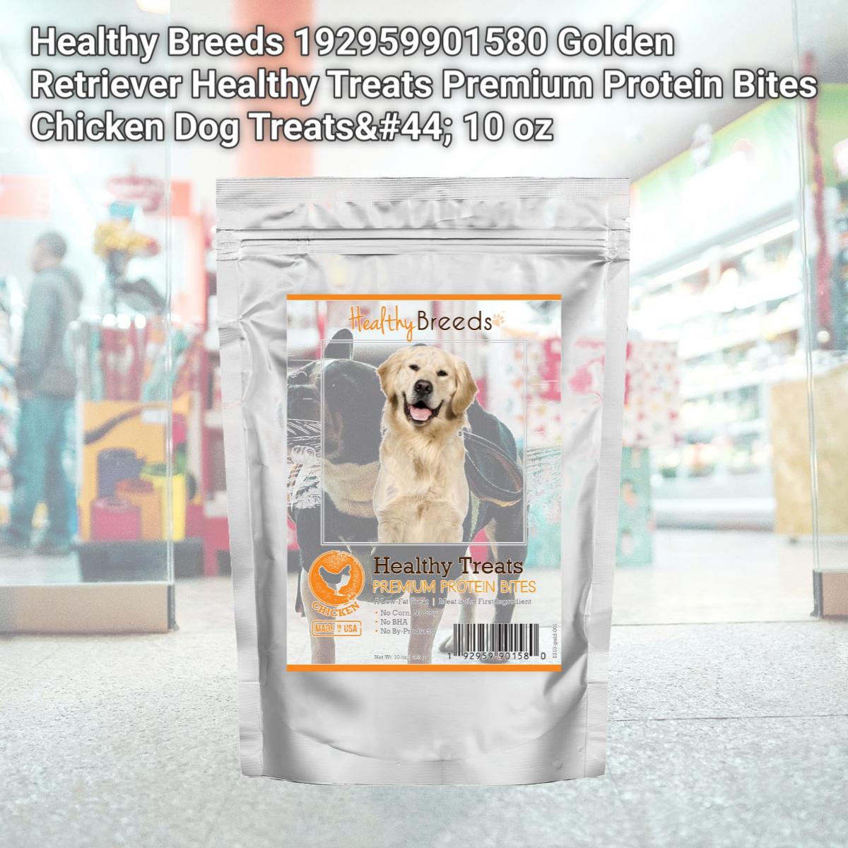 Picture of Healthy Breeds 192959901580 Golden Retriever Healthy Treats Premium Protein Bites Chicken Dog Treats&#44; 10 oz