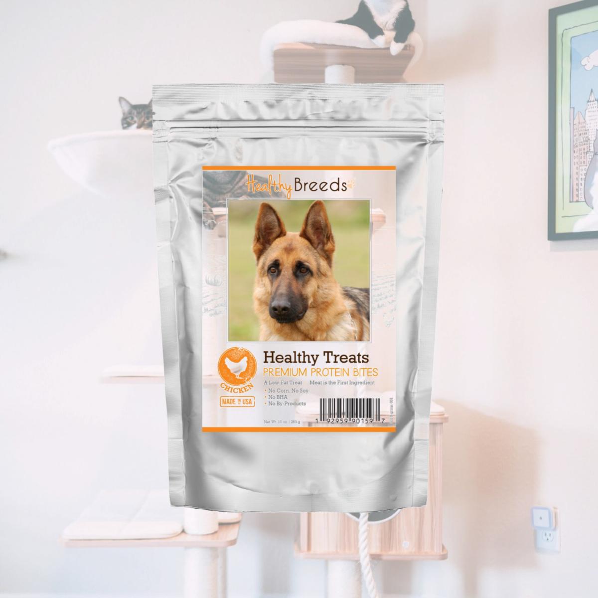 Picture of Healthy Breeds 192959901597 German Shepherd Healthy Treats Premium Protein Bites Chicken Dog Treats&#44; 10 oz