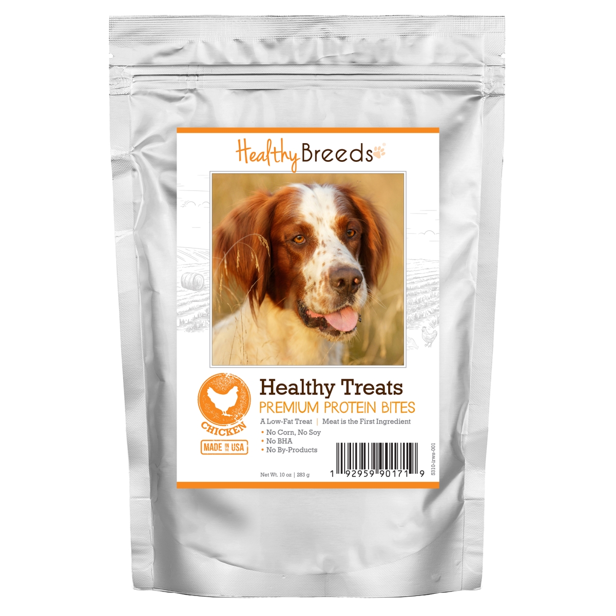Picture of Healthy Breeds 192959901719 Irish Red & White Setter Healthy Treats Premium Protein Bites Chicken Dog Treats&#44; 10 oz