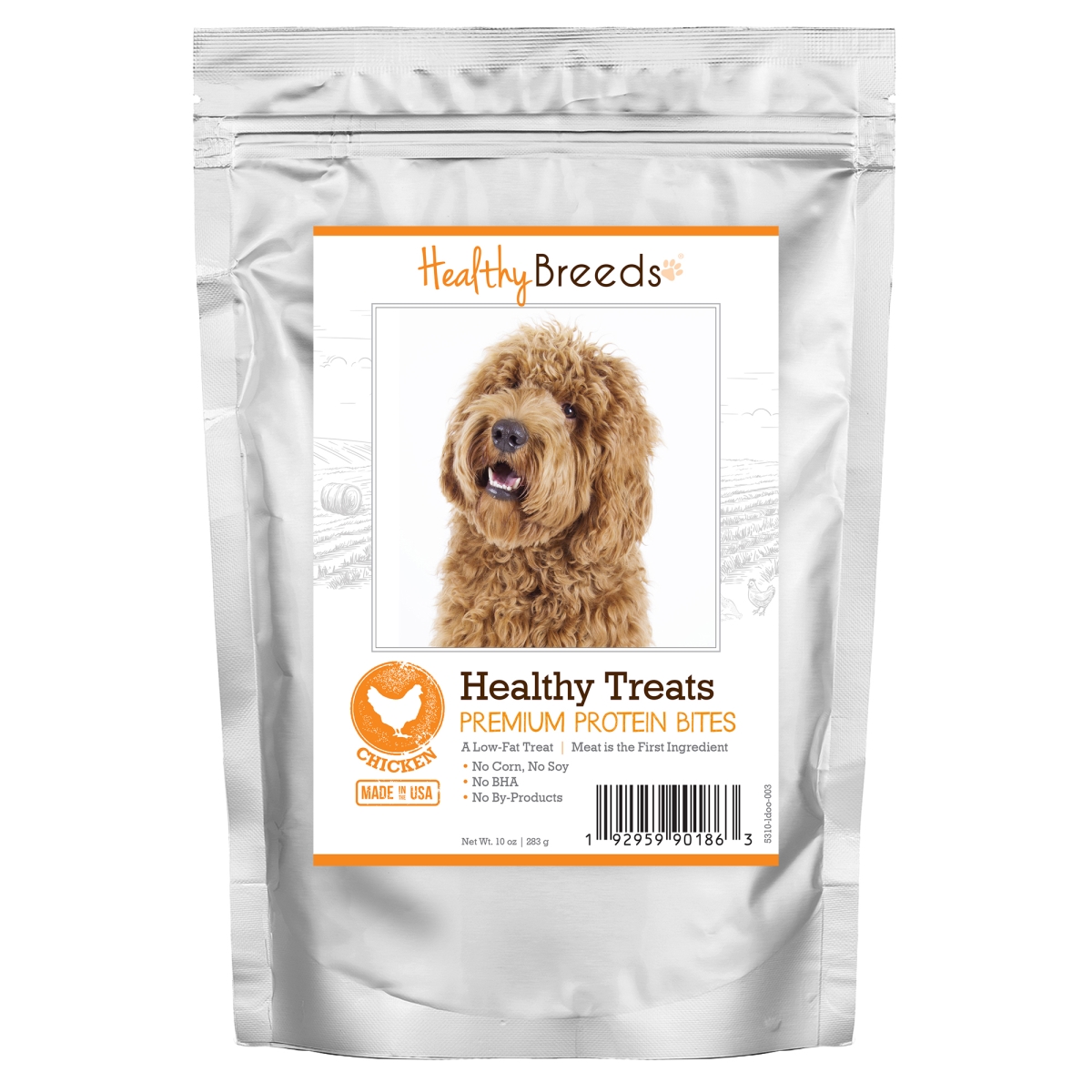 Picture of Healthy Breeds 192959901863 Labradoodle Healthy Treats Premium Protein Bites Chicken Dog Treats&#44; 10 oz