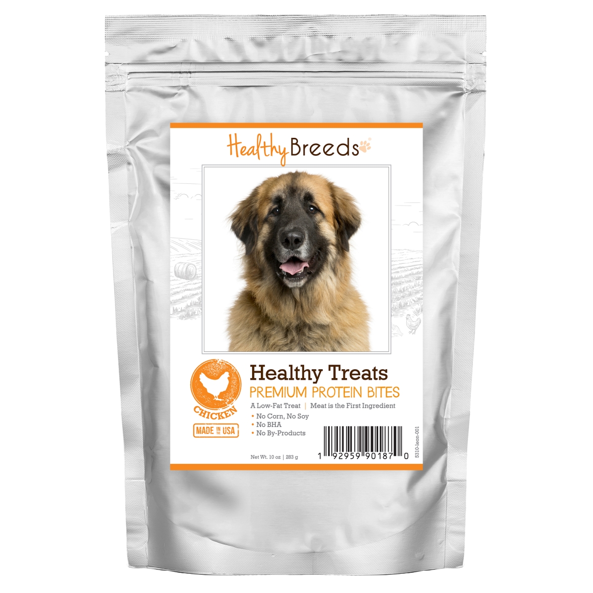 Picture of Healthy Breeds 192959901870 Leonberger Healthy Treats Premium Protein Bites Chicken Dog Treats&#44; 10 oz