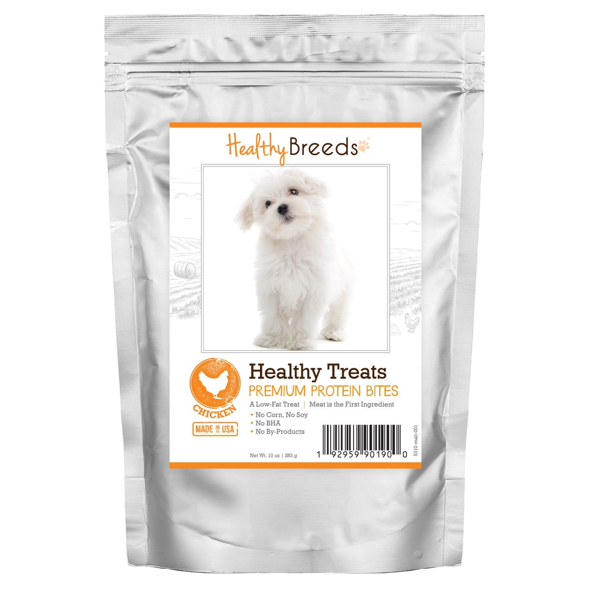 Picture of Healthy Breeds 192959901900 Maltese Healthy Treats Premium Protein Bites Chicken Dog Treats&#44; 10 oz