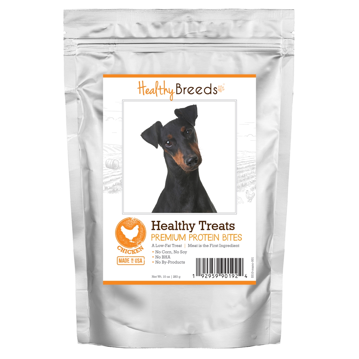 Picture of Healthy Breeds 192959901924 Manchester Terrier Healthy Treats Premium Protein Bites Chicken Dog Treats&#44; 10 oz