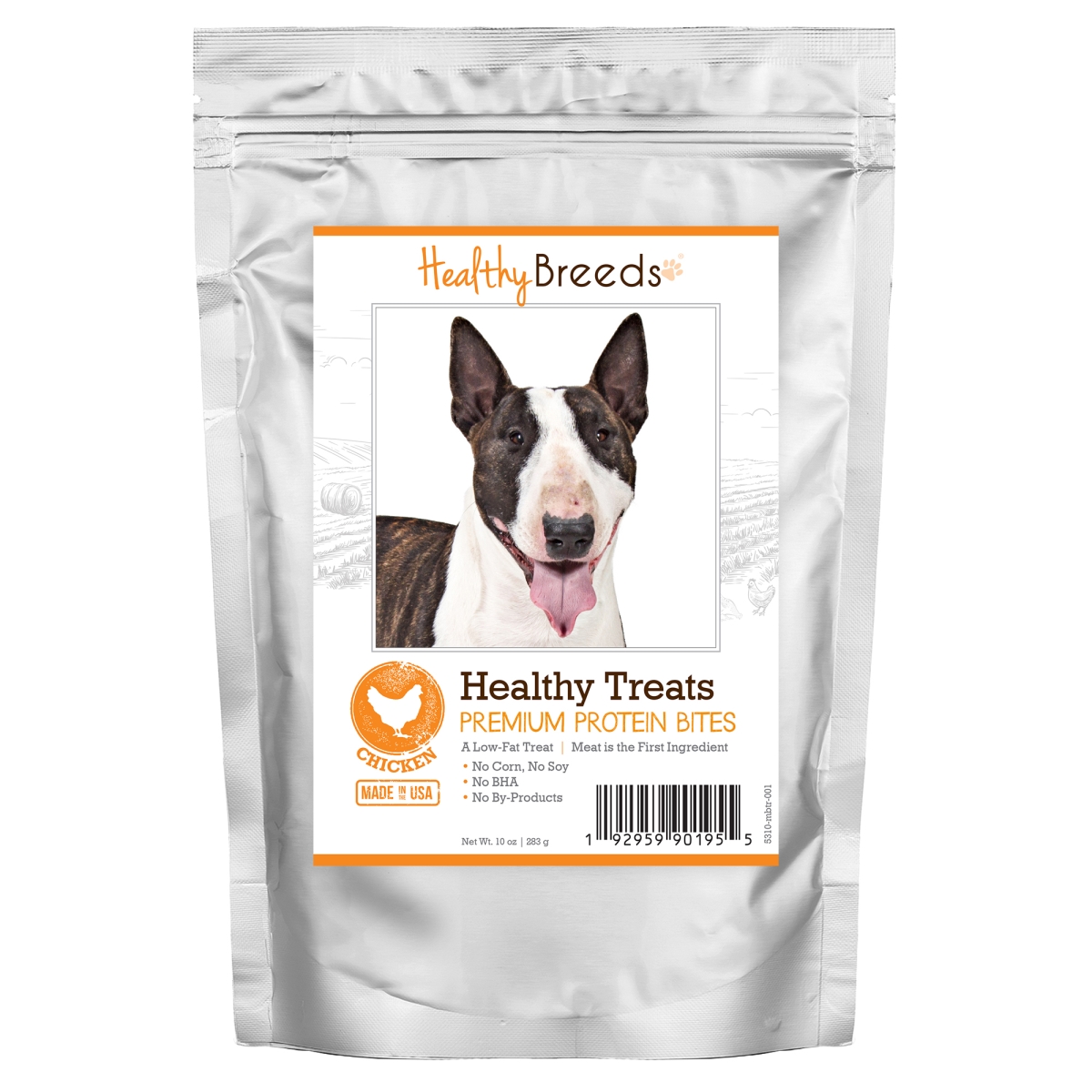 Picture of Healthy Breeds 192959901955 Miniature Bull Terrier Healthy Treats Premium Protein Bites Chicken Dog Treats&#44; 10 oz