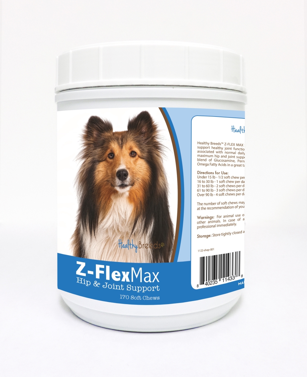 Picture of Healthy Breeds 840235114338 Shetland Sheepdog Z-Flex Max Hip & Joint Soft Chews - 170 Count