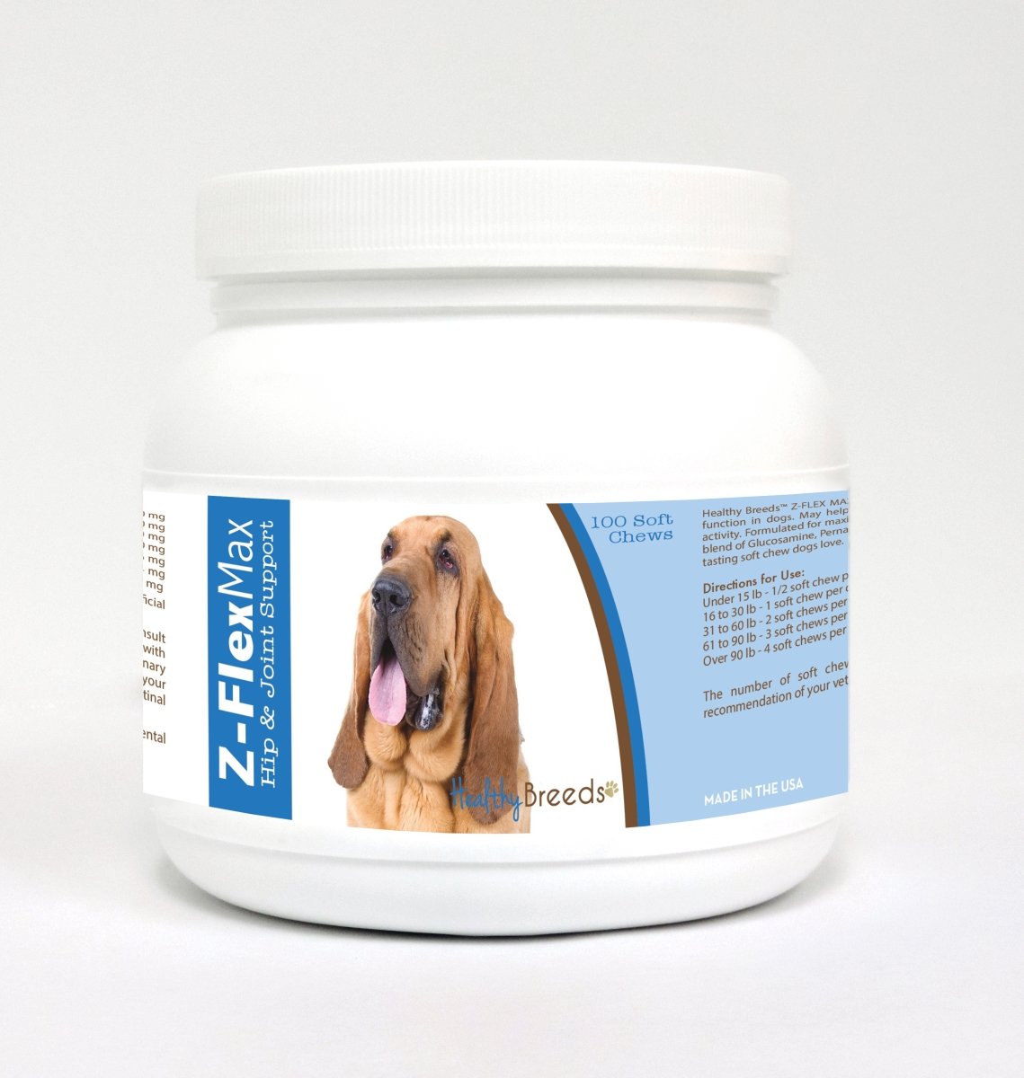 Picture of Healthy Breeds 840235102793 Bloodhound Z-Flex Max Hip & Joint Soft Chews - 100 Count