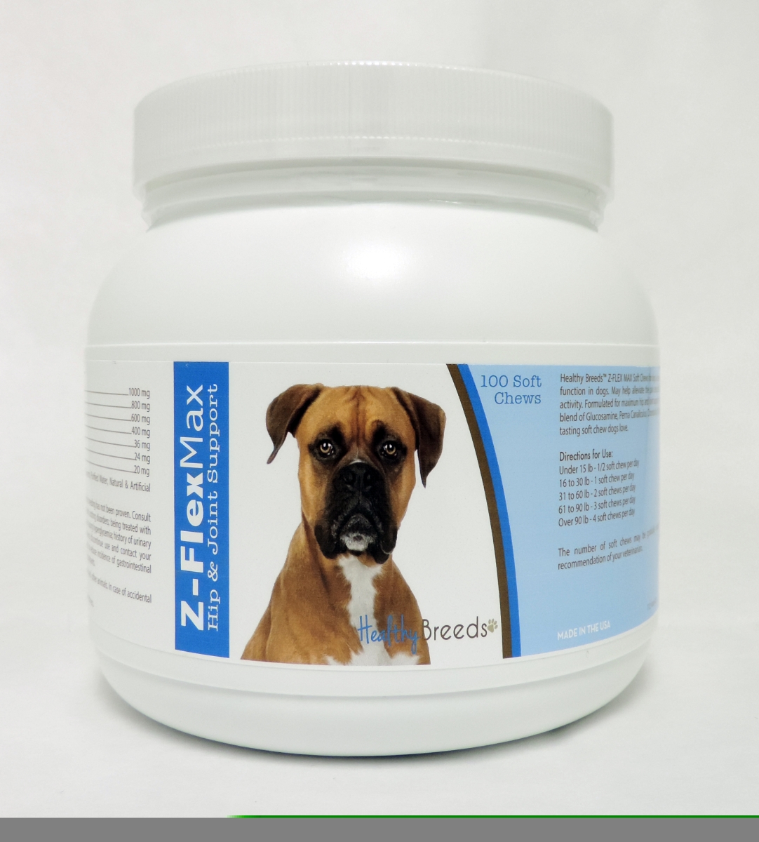 Picture of Healthy Breeds 840235103127 Boxer Z-Flex Max Hip & Joint Soft Chews - 100 Count