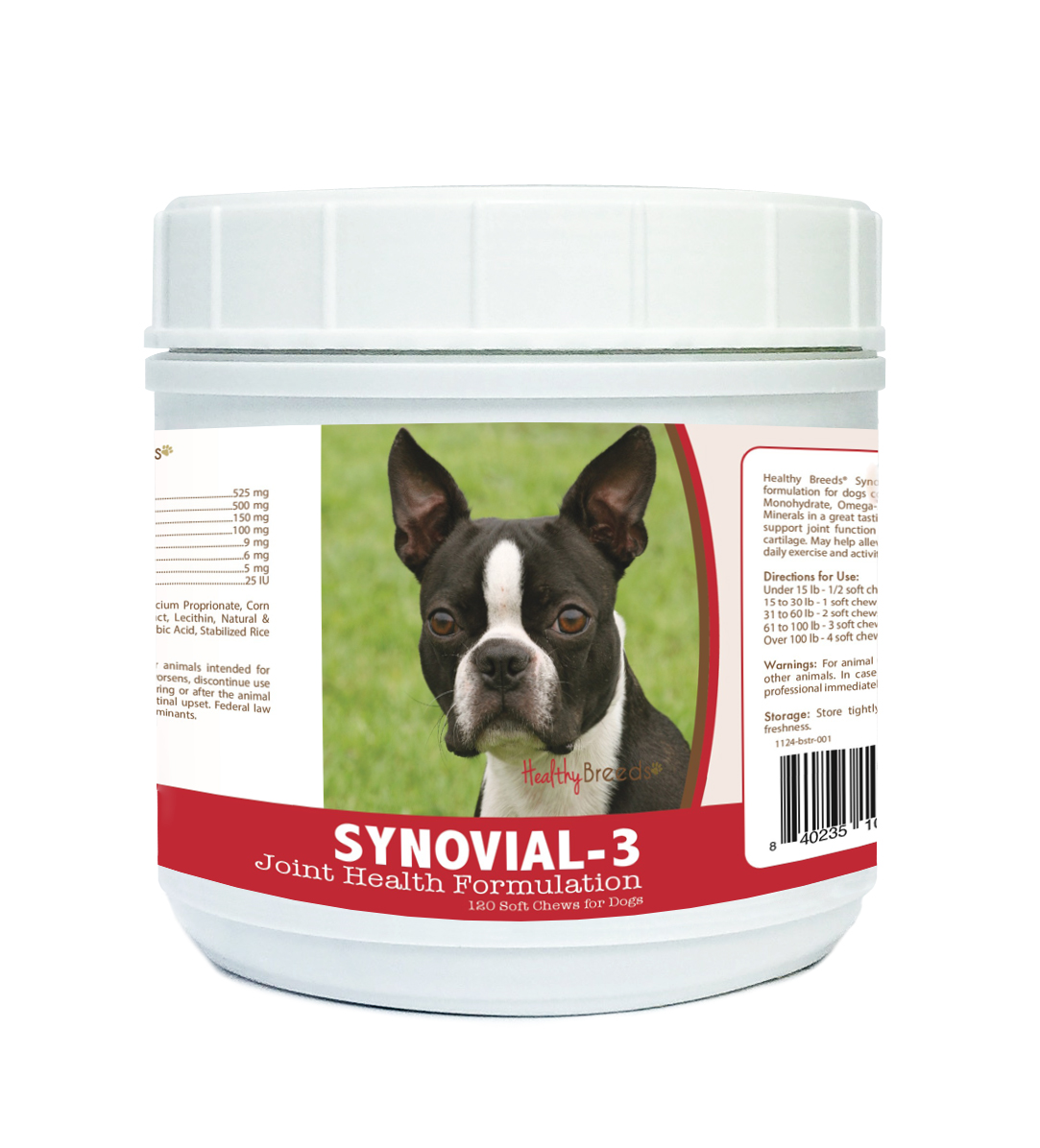 Picture of Healthy Breeds 840235103738 Boston Terrier Synovial-3 Joint Health Formulation - 120 Count