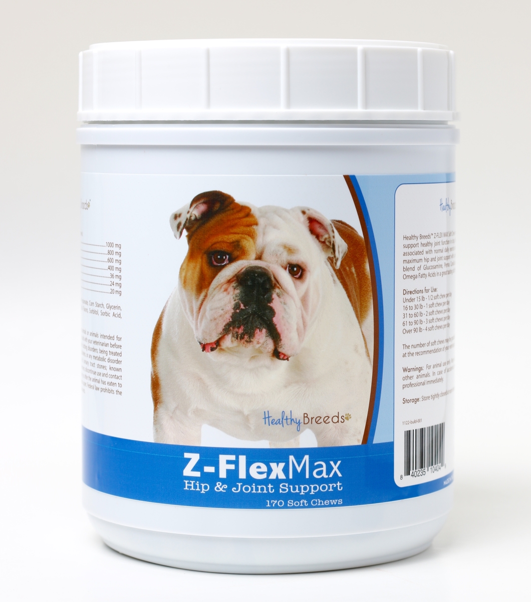 Picture of Healthy Breeds 840235104049 Bulldog Z-Flex Max Hip & Joint Soft Chews, 170 Count