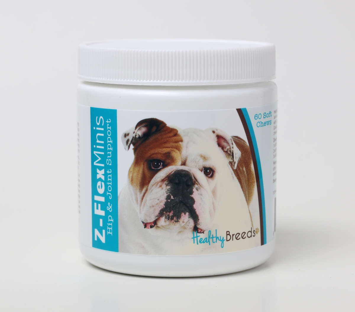 Picture of Healthy Breeds 840235104087 Bulldog Z-Flex Minis Hip & Joint Support Soft Chews&#44; 60 Count