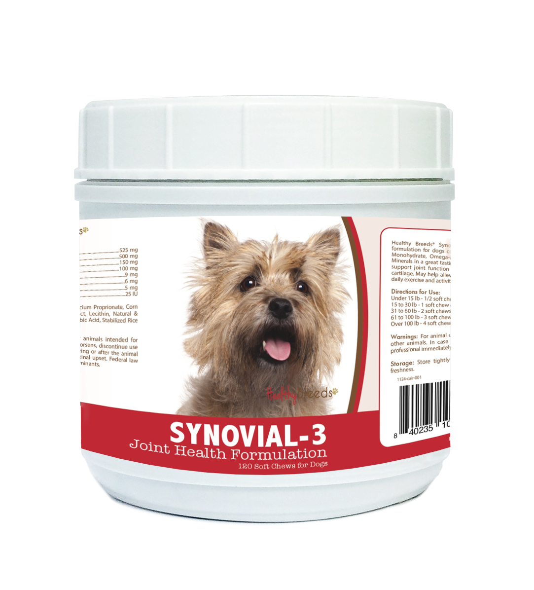 Picture of Healthy Breeds 840235104186 Cairn Terrier Synovial-3 Joint Health Formulation, 120 Count