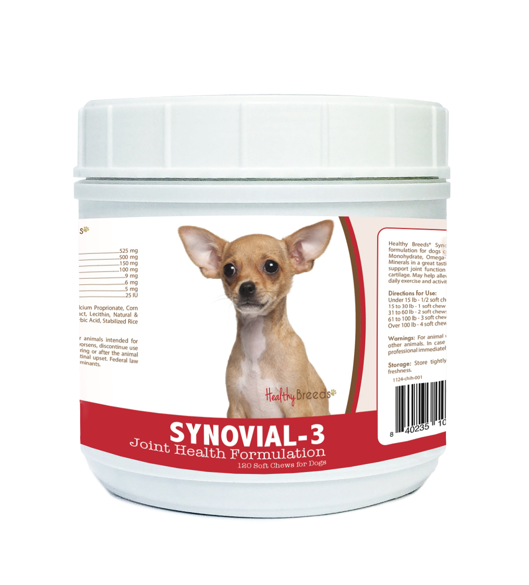 Picture of Healthy Breeds 840235104735 Chihuahua Synovial-3 Joint Health Formulation, 120 Count