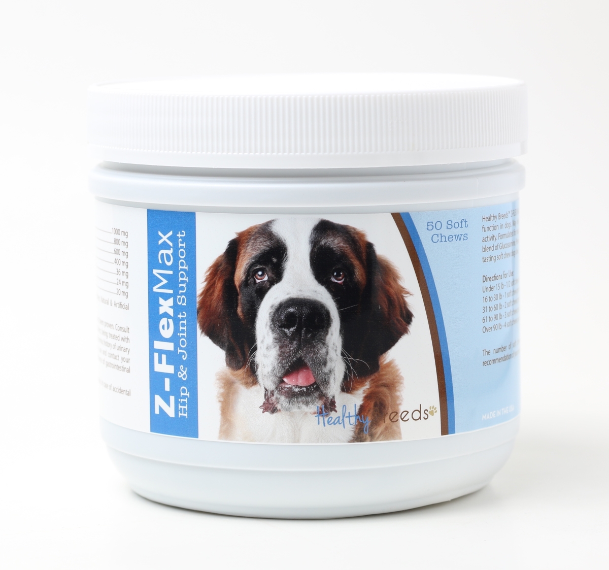 Picture of Healthy Breeds 840235115069 Saint Bernard Z-Flex Max Hip & Joint Soft Chews&#44; 50 Count