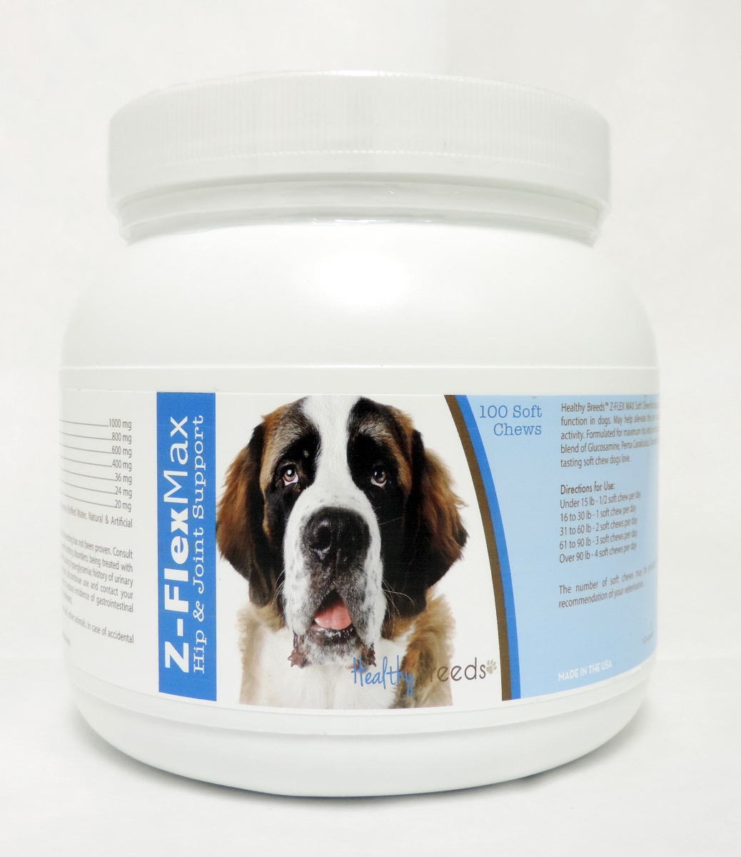 Picture of Healthy Breeds 840235115076 Saint Bernard Z-Flex Max Hip & Joint Soft Chews, 100 Count