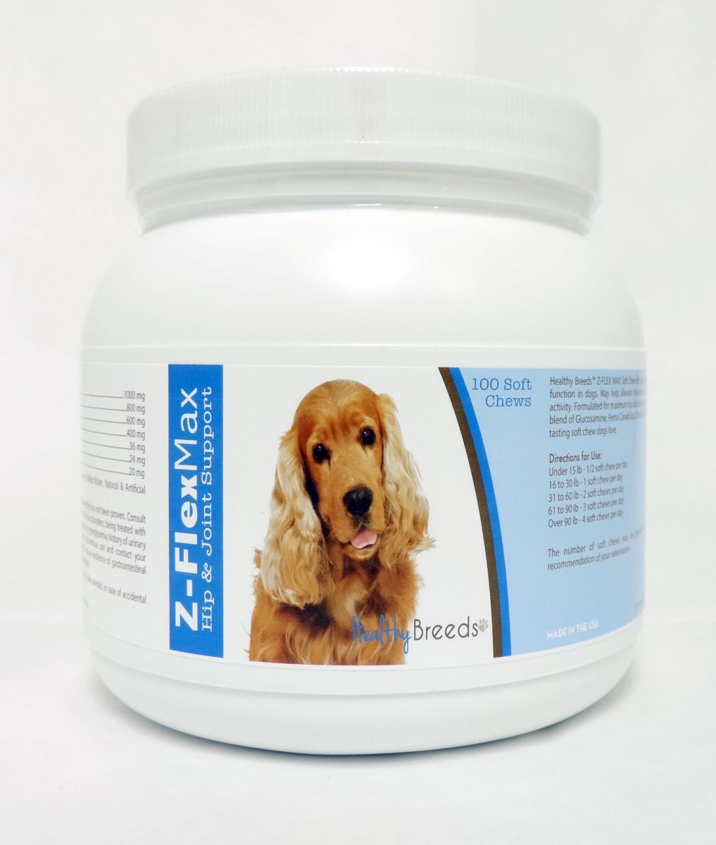 Picture of Healthy Breeds 840235105657 Cocker Spaniel Z-Flex Max Hip & Joint Soft Chews, 100 Count