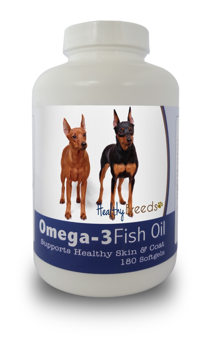 Picture of Healthy Breeds 840235141693 Miniature Pinscher Omega-3 Fish Oil Softgels&#44; 180 Count
