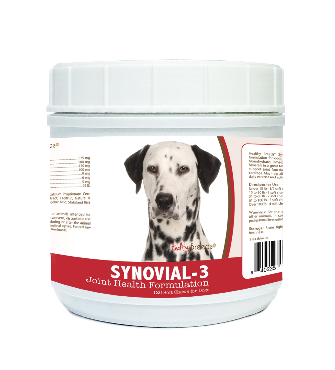 Picture of Healthy Breeds 840235105978 Dalmatian Synovial-3 Joint Health Formulation - 120 Count