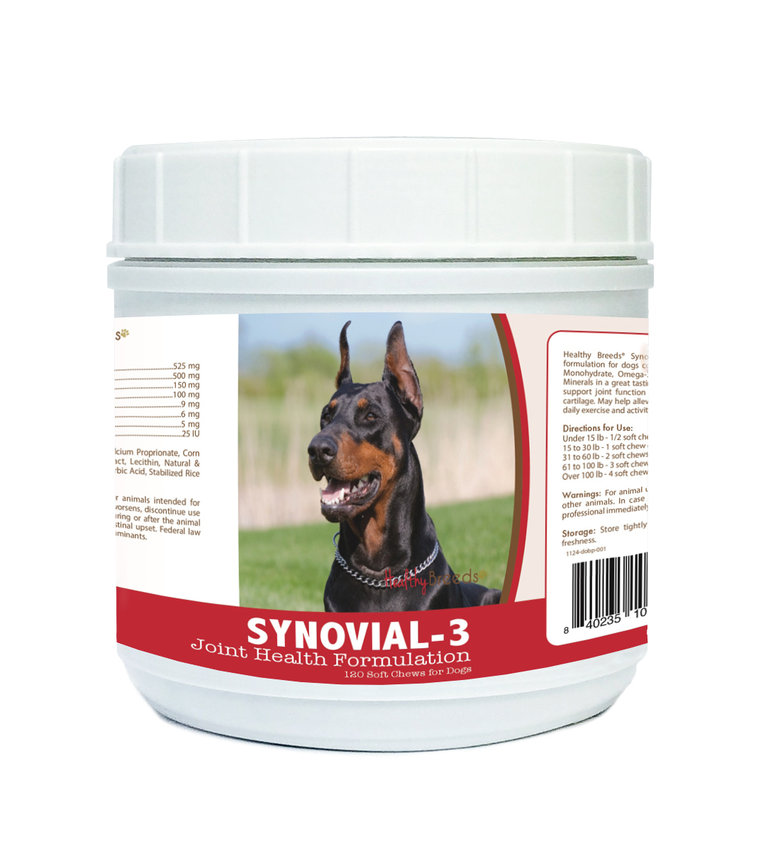 Picture of Healthy Breeds 840235106456 Doberman Pinscher Synovial-3 Joint Health Formulation - 120 count