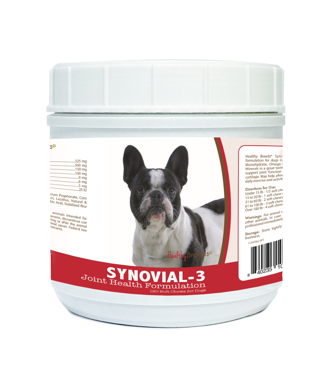 Picture of Healthy Breeds 840235107163 French Bulldog Synovial-3 Joint Health Formulation - 120 count