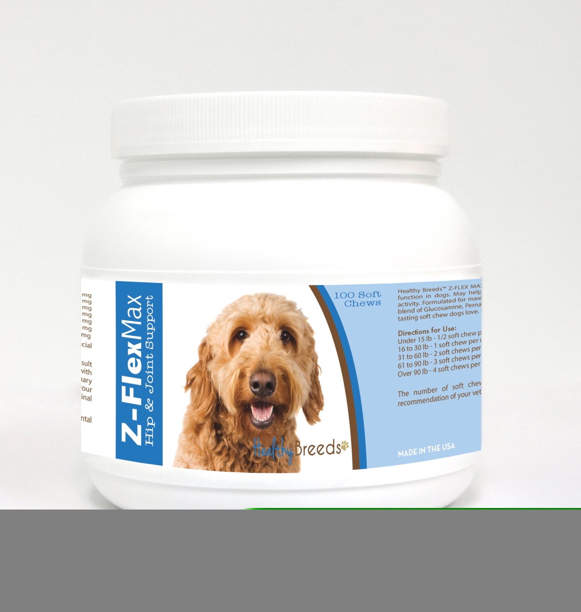 Picture of Healthy Breeds 840235107415 Goldendoodle Z-Flex Max Hip & Joint Soft Chews - 100 count