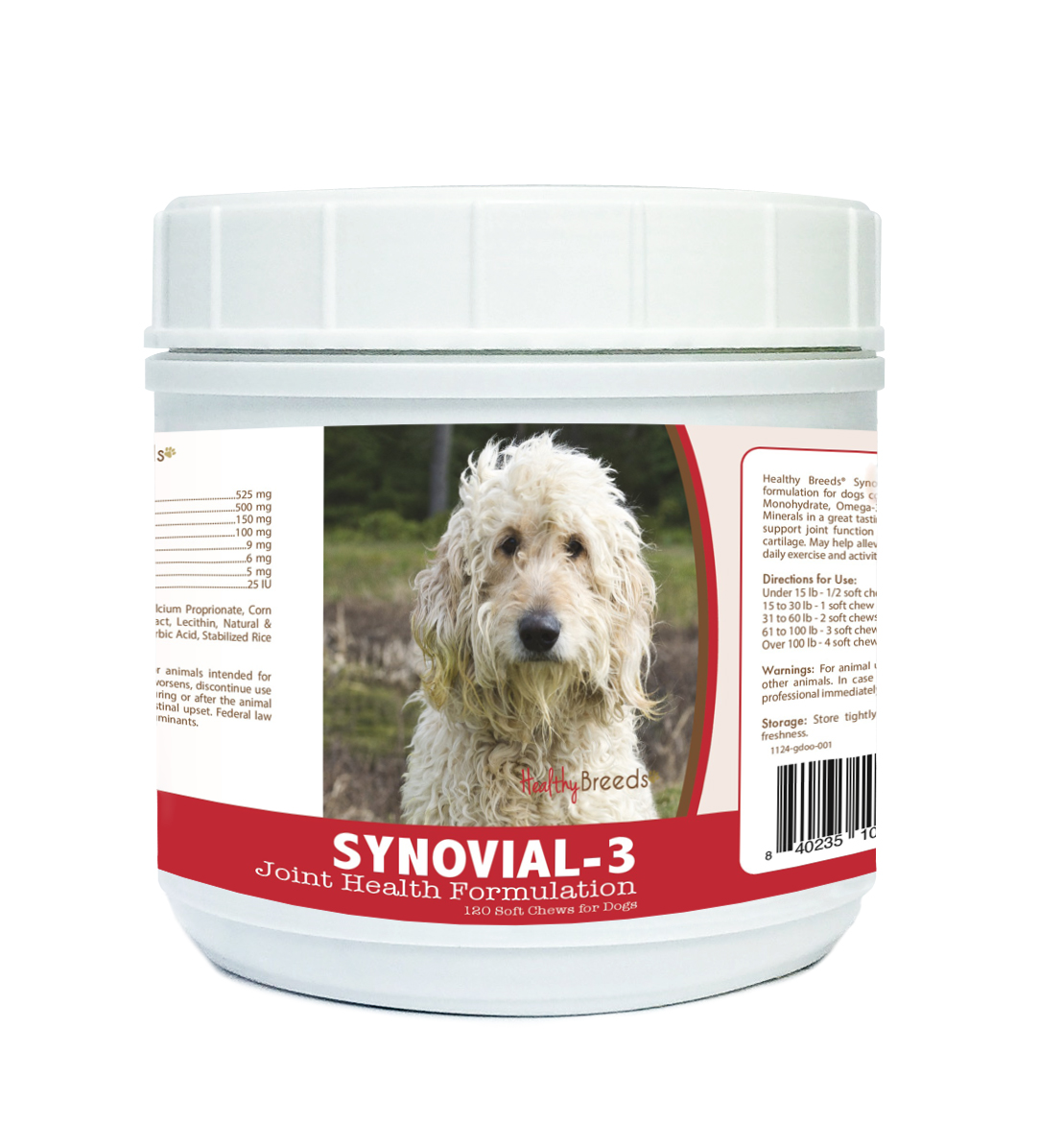 Picture of Healthy Breeds 840235107446 Goldendoodle Synovial-3 Joint Health Formulation - 120 count