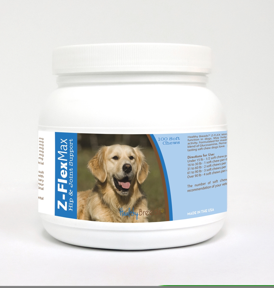 Picture of Healthy Breeds 840235107866 Golden Retriever Z-Flex Max Hip & Joint Soft Chews - 100 count