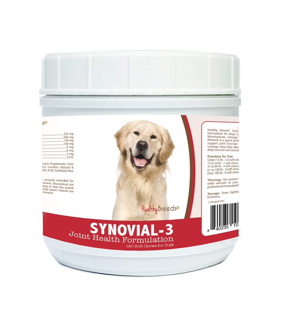Picture of Healthy Breeds 840235107897 Golden Retriever Synovial-3 Joint Health Formulation - 120 count