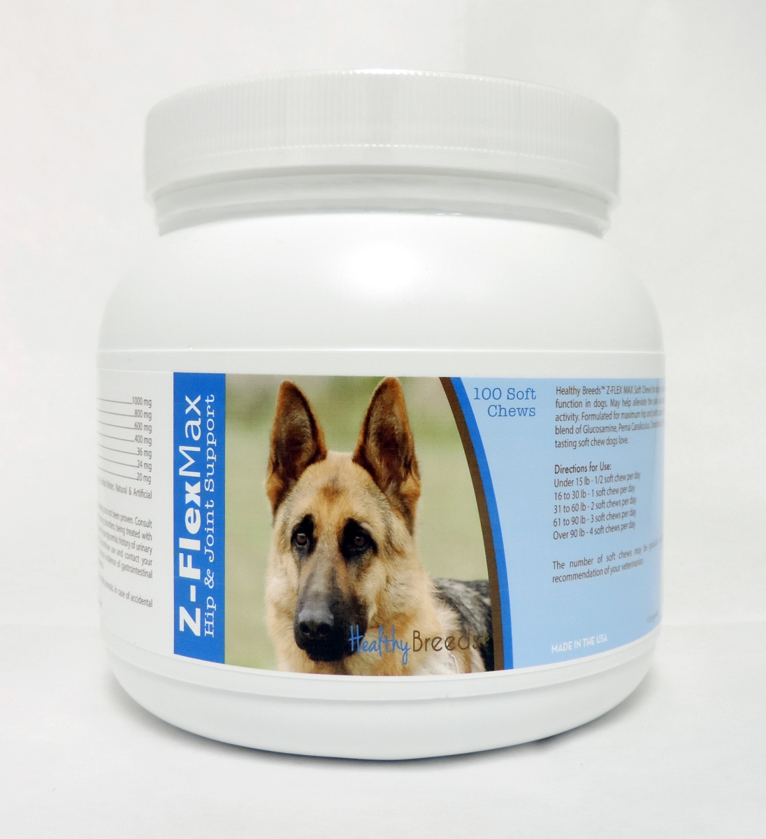 Picture of Healthy Breeds 840235108276 German Shepherd Z-Flex Max Hip & Joint Soft Chews - 100 count