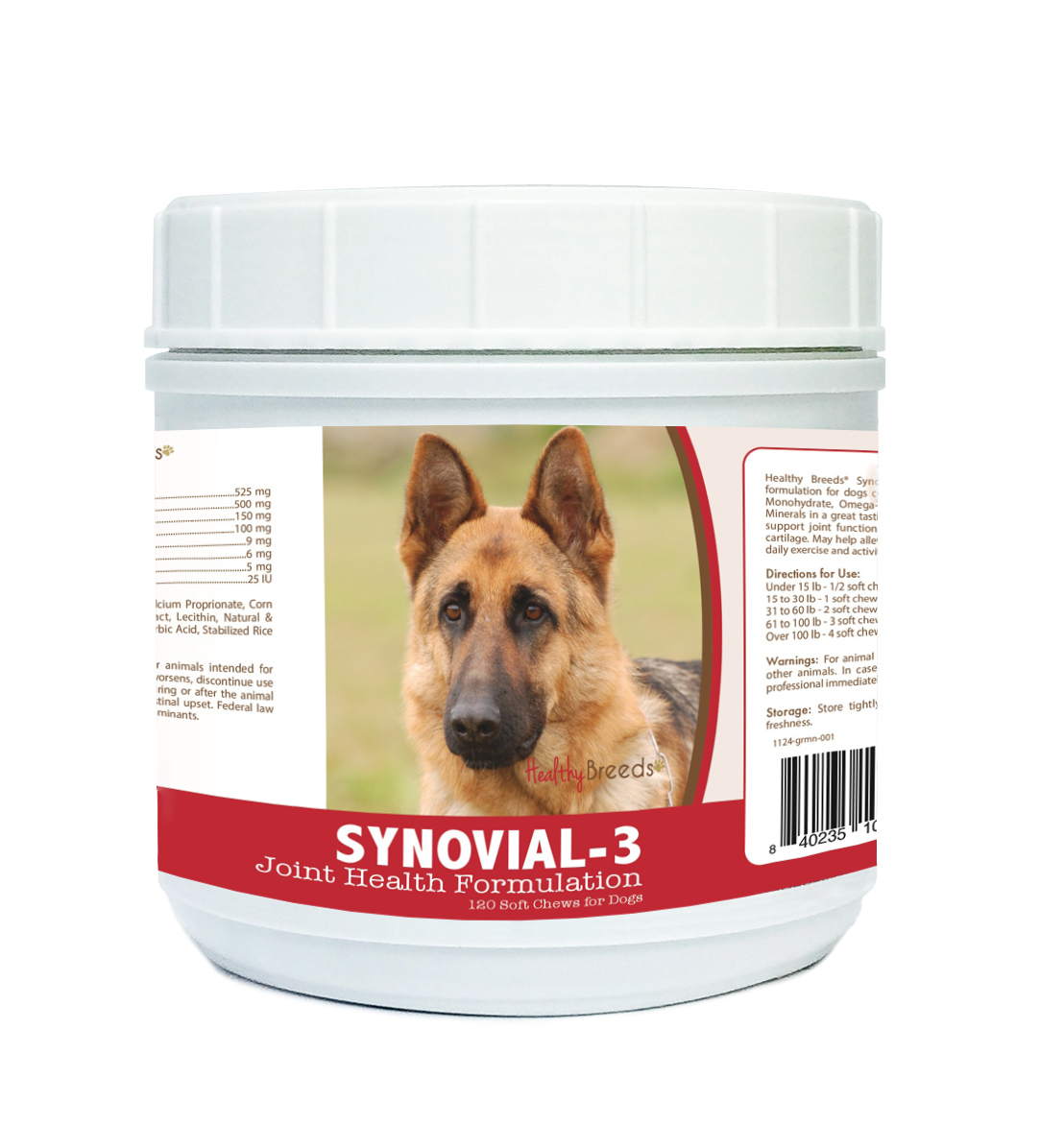 Picture of Healthy Breeds 840235108337 German Shepherd Synovial-3 Joint Health Formulation - 120 count