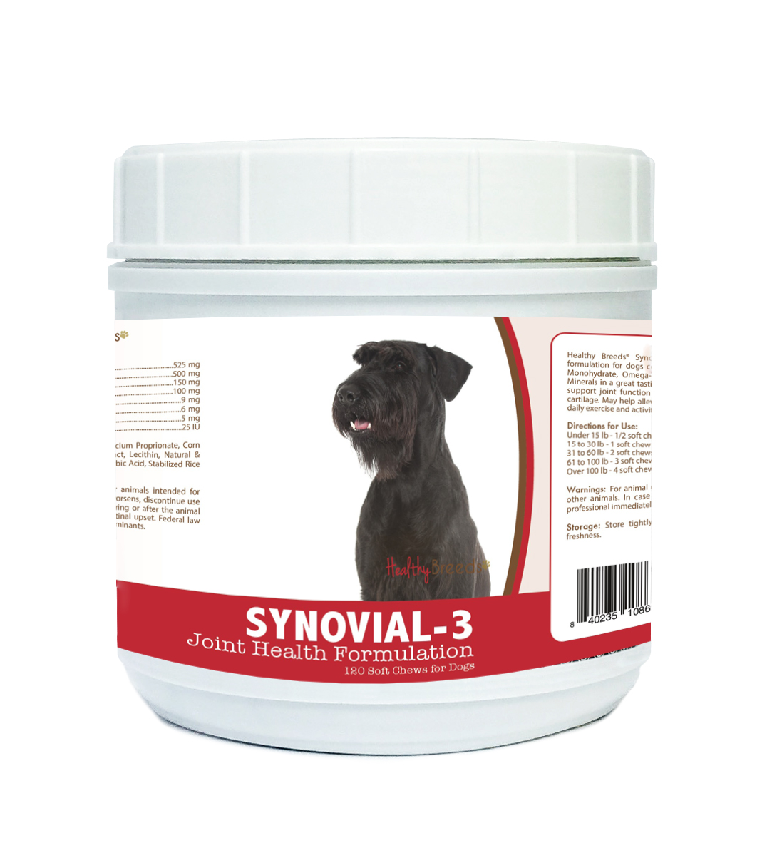 Picture of Healthy Breeds 840235108696 Giant Schnauzer Synovial-3 Joint Health Formulation - 120 Count