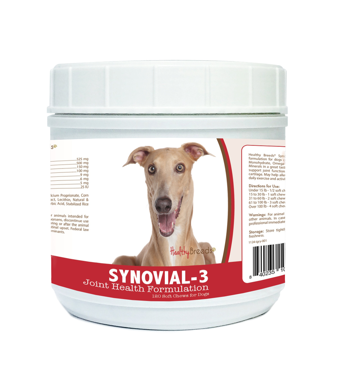 Picture of Healthy Breeds 840235109105 Italian Greyhound Synovial-3 Joint Health Formulation - 120 Count