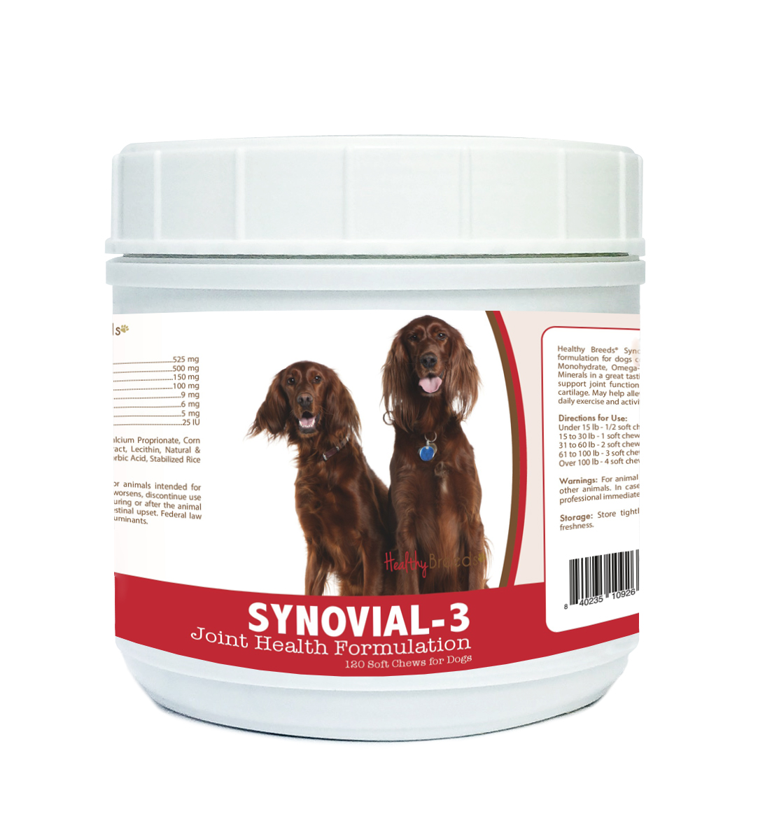 Picture of Healthy Breeds 840235109266 Irish Setter Synovial-3 Joint Health Formulation - 120 Count
